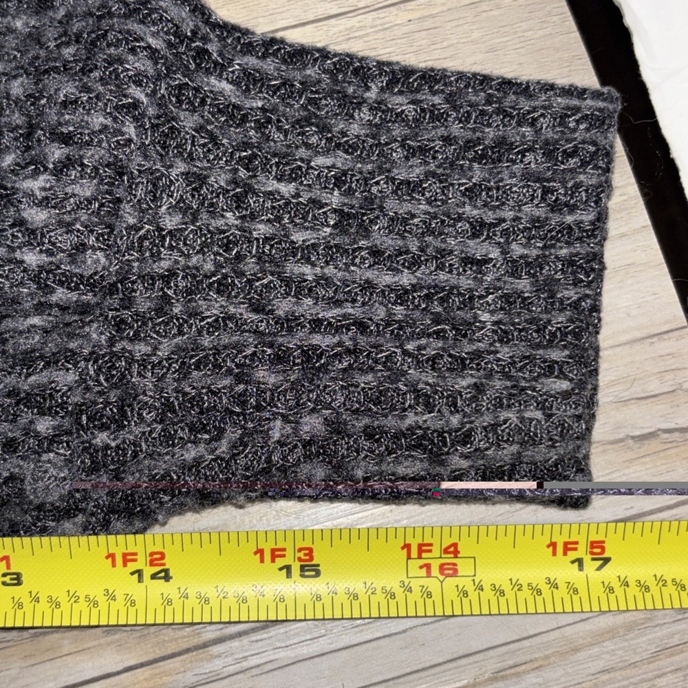 Torrid 00 Charcoal Gray Brushed Waffle Cowl Neck Top Long Sleeve Cozy Sweater - Picture 8 of 10